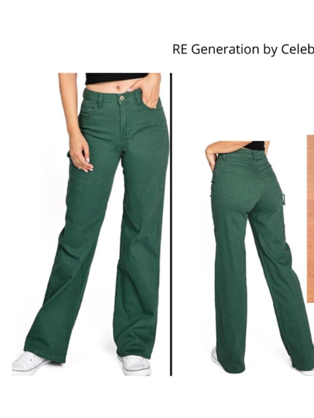 Green Carpenter straight wide leg Jeans size 12-13